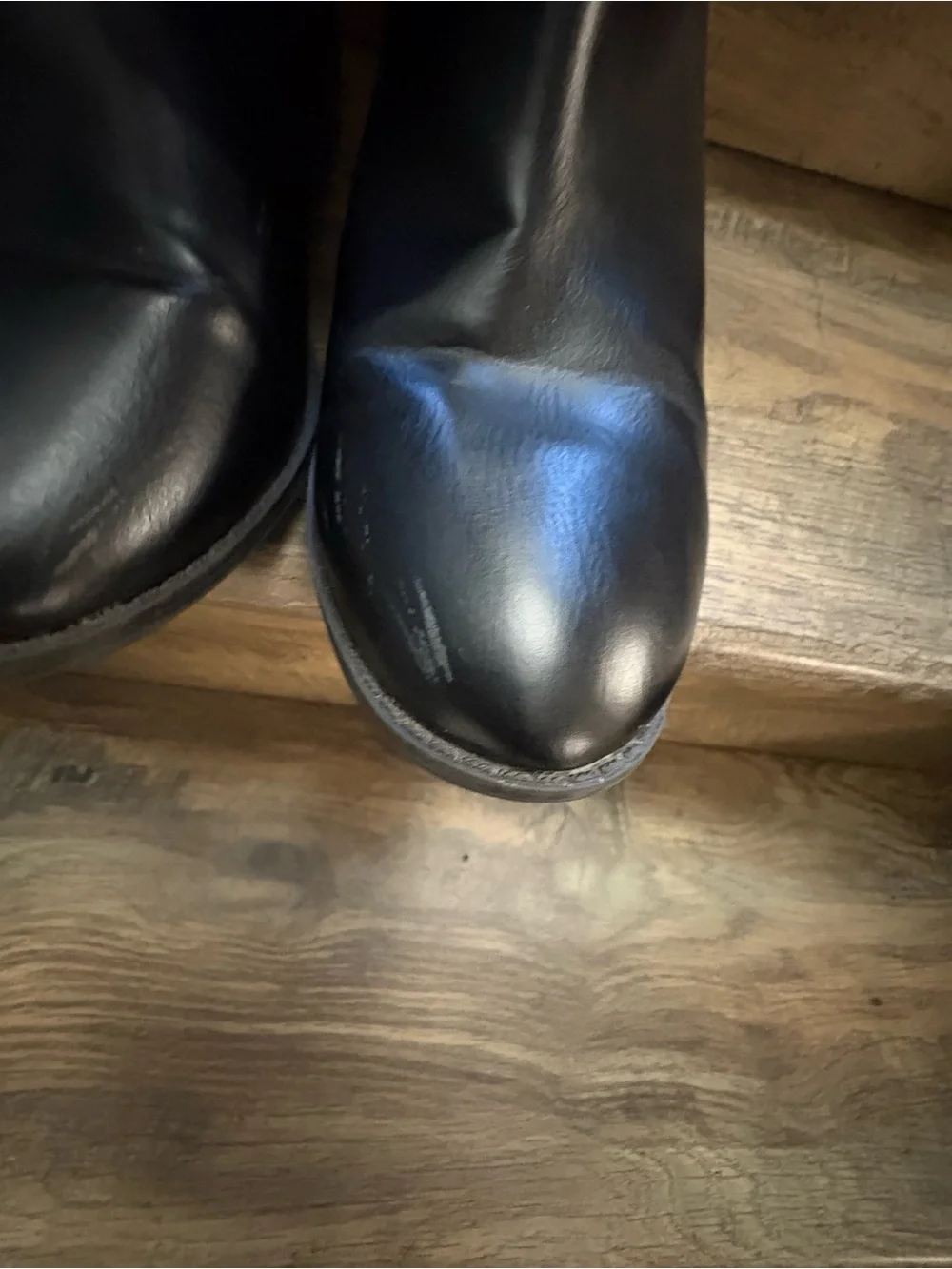 SO Two-Tone Tall Riding Boots in Black and Brown